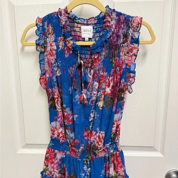 MISA Los Angeles Floral Smocked Wist Mini Dress - Picture 2 of 13